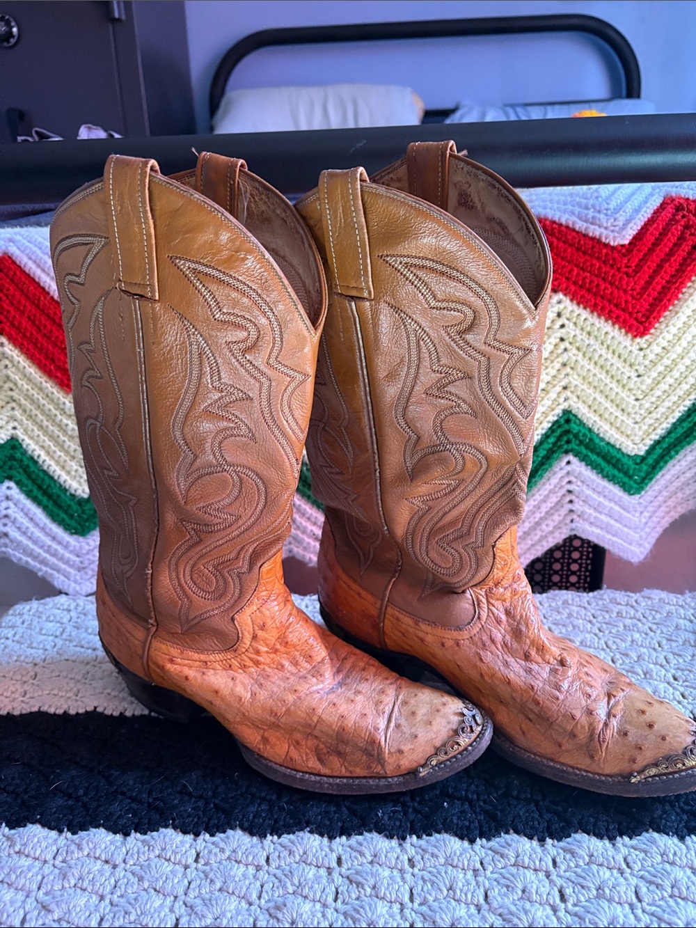 Ostrich cowboy boots